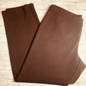 Eileen Fisher Brown Ponte Pants Pull On Slim Leg EUC XL